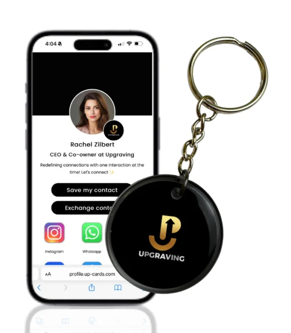 Smart Keychain Digital Business Card - Intelligent Tap to Share Contact Info Keychain- Waterproof NFC Tag- Personalized Digital Profile
