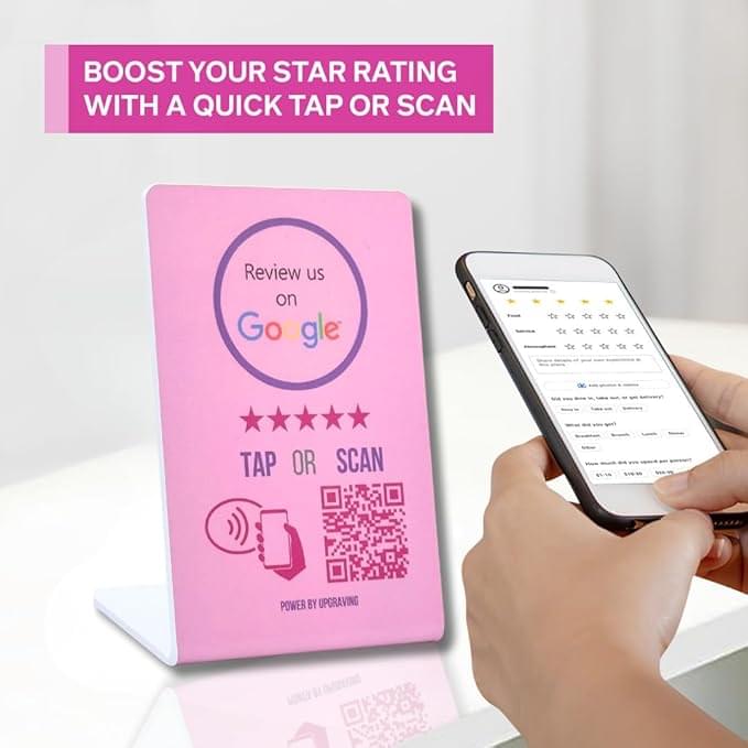 Google Review Stand - Pink - Image 4