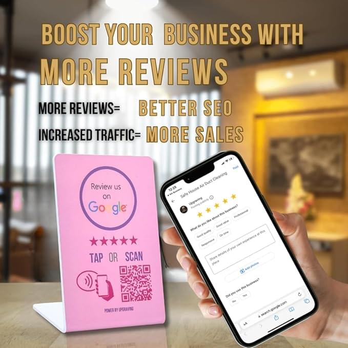 Google Review Stand - Pink - Image 5