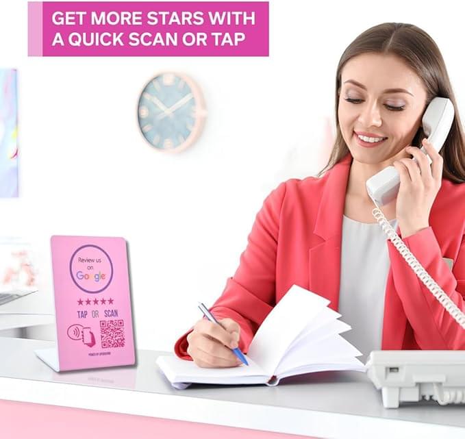 Google Review Stand - Pink - Image 3
